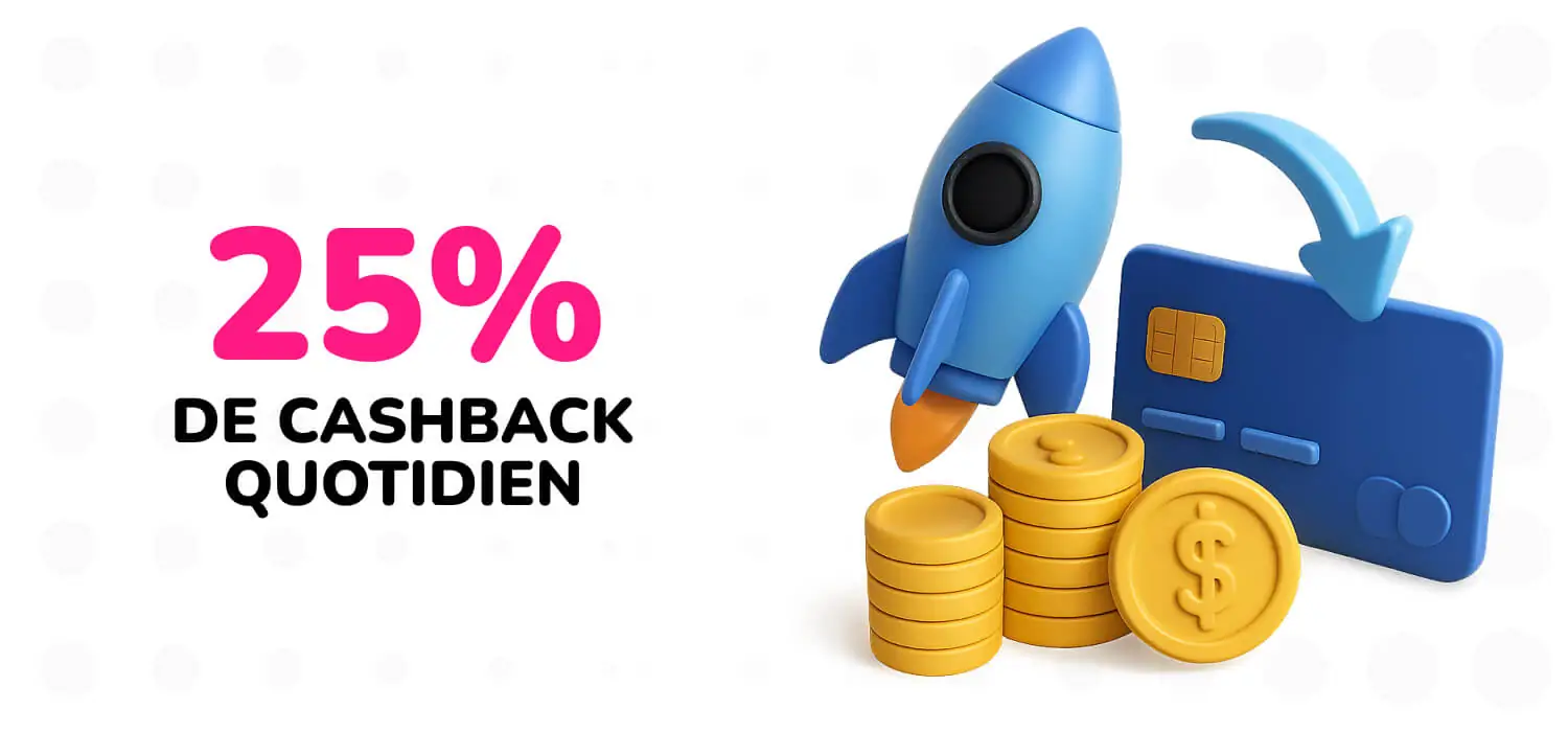 de cashback quotidien sur les jeux crash